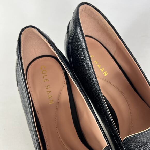 Cole Haan Chrystie Square Chain Loafer Women's 9 Black Leather Block Heel W27271 - Picture 9 of 10